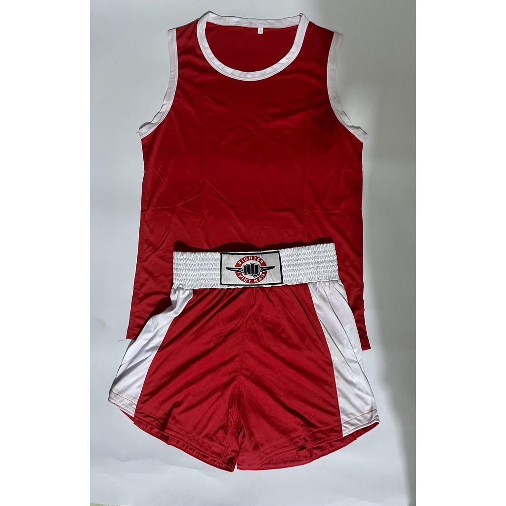 Quần áo KickBoxing PT XANH - Xanh, Đỏ