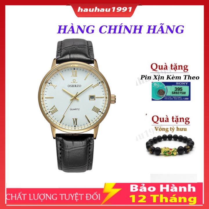 Đồng Hồ Nam Osizol Dây Da Kim Vạch La Mã Có Lịch Ngày Size Mặt 38mm Viền Thép Chống Gỉ Sét - Bảo Hành 12 Tháng