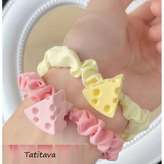 Cột tóc vải trơn co giãn  phomat dễ thương Tatitava