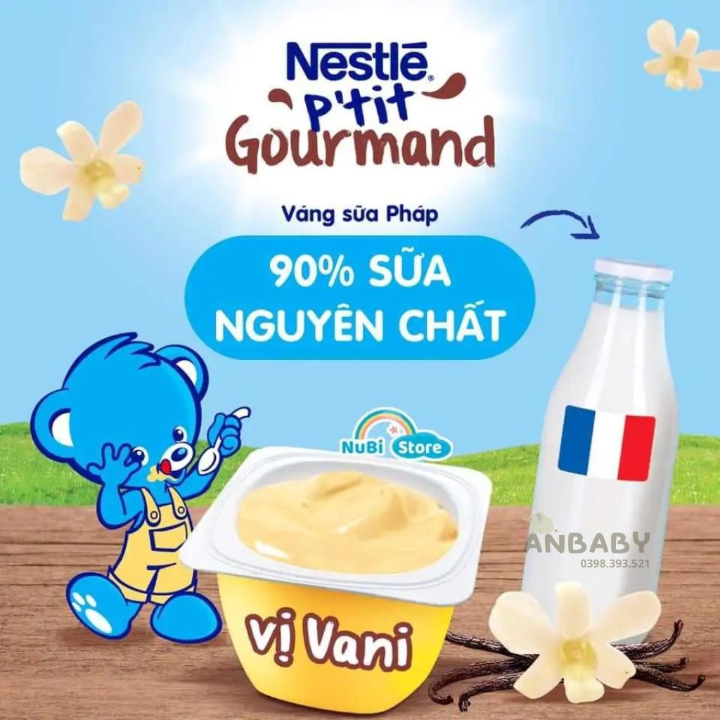 Váng sữa Nestle Pháp vị vani Cho Bé Ăn Dặm
