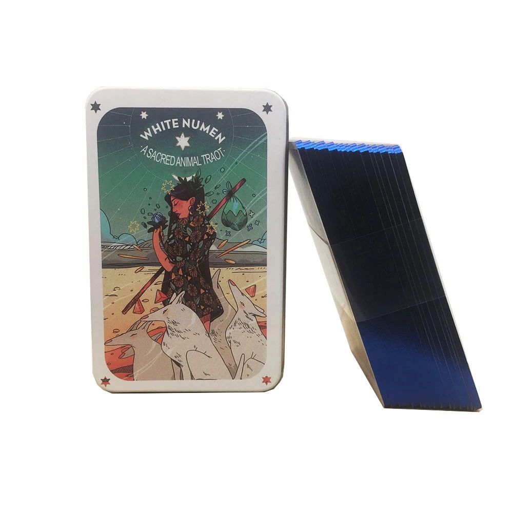 Bộ Bài White Numen - A Sacred Animal Tarot Hộp Sắt Nifoki