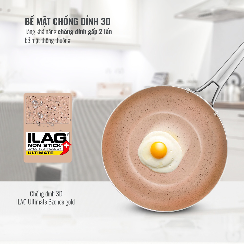 CHẢO SÂU LÒNG, VÂN ĐÁ CHỐNG DÍNH ELMICH FUSION  - HÀNG CHÍNH HÃNG