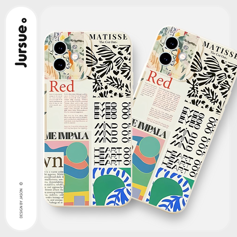 Ốp lưng JURSUE mềm chống sốc dẻo hình độc lạ vintage Cho iPhone 14 13 12 11 Pro Max SE 2020 X XR XS 8 7 ip 6S 6 Plus Y2481
