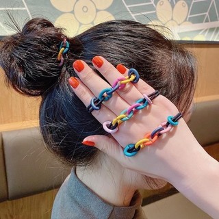 Chun cột tóc, dây cột tóc sắc màu thiết kế mắc xich phong các retro