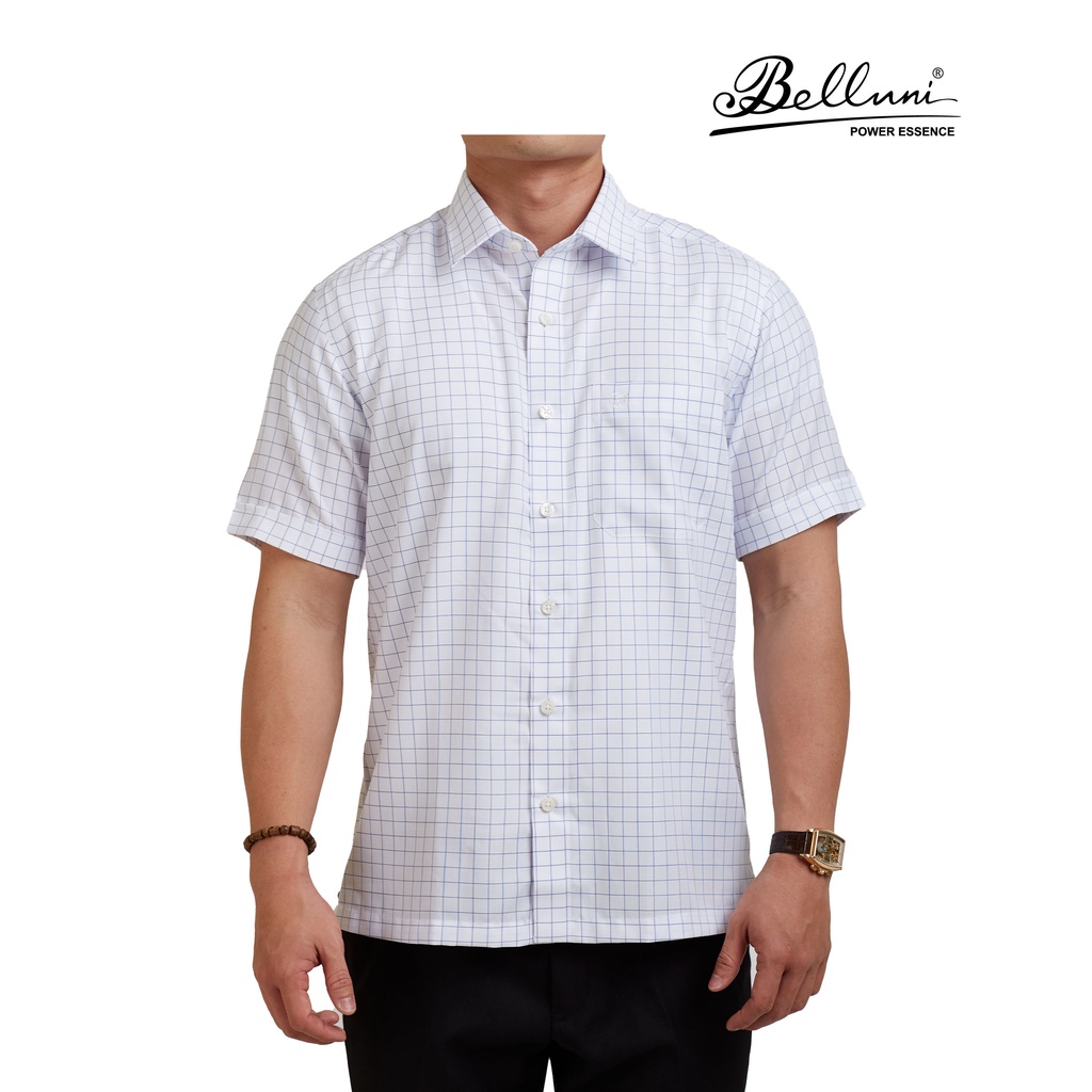 Áo sơ mi nam ngắn tay BELLUNI vải sợi tre mềm mại chống nhăn - ABN.BP.BE.221.W1