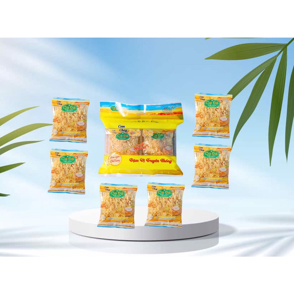 Cơm cháy Cố Đô 12 gói 180g đặc sản Ninh Bình, cơm chá chà bông ruốc ròn ngon OCOP 4 SAO