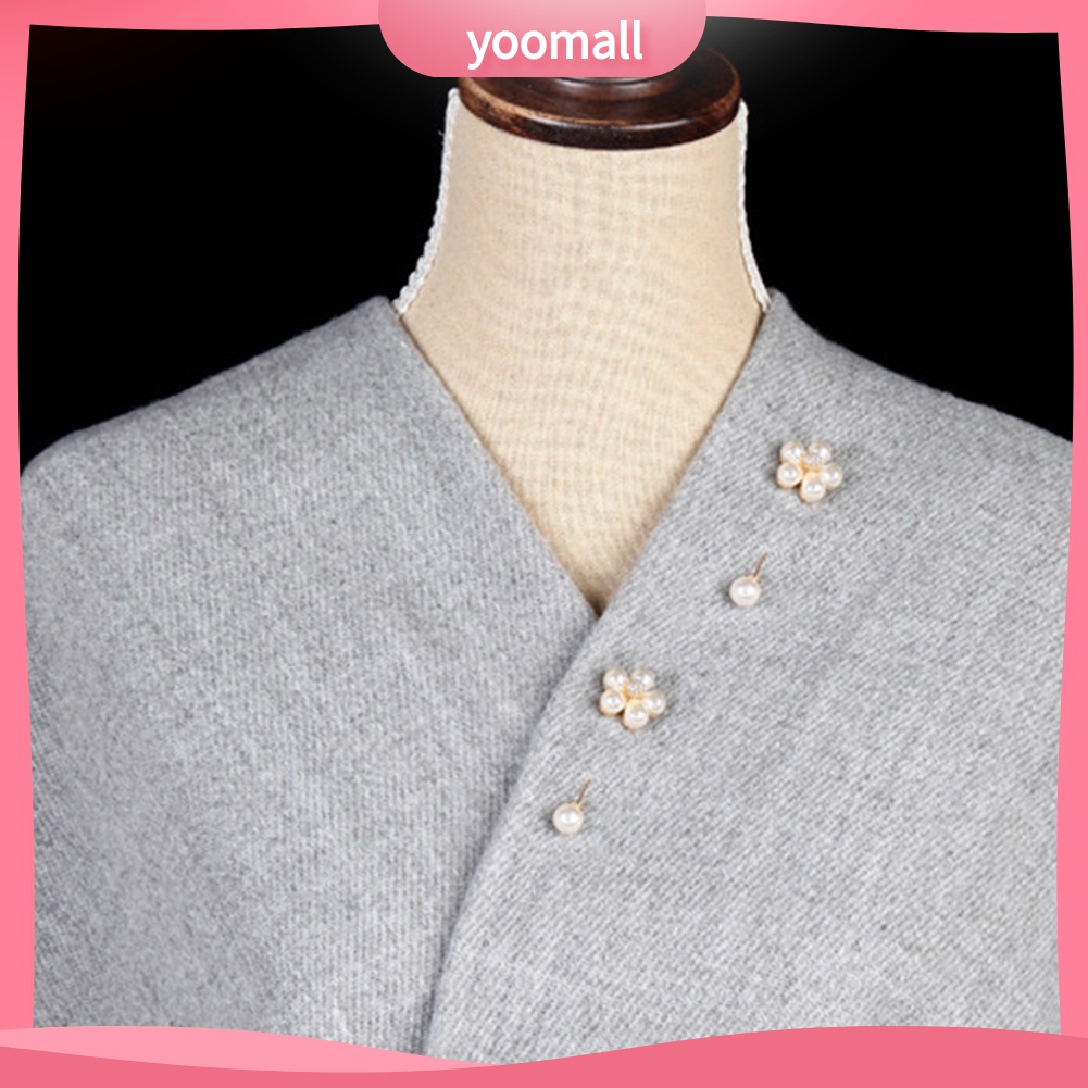 Ghim Cài Áo Hình Bông Hoa Đính Ngọc Trai Giả Thanh Lịch Dành Cho Nữ