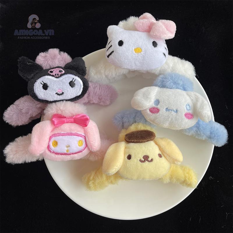 ✨✨SANRIO Kẹp Tóc Họa Tiết Hoạt Hình Kitty Melody Cinnamoroll Kuromi Onpompurin