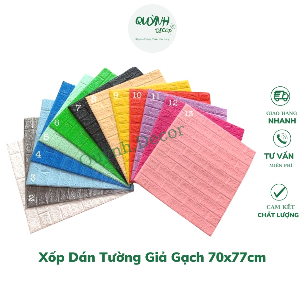 Xốp Dán Tường 3D GIẢ GẠCH CAO CẤP - KHỔ LỚN 77 x 70 CM