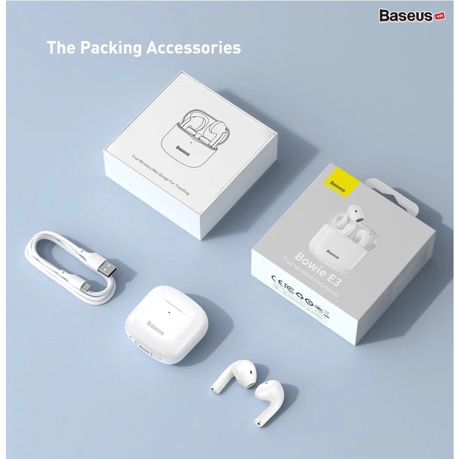 Tai nghe Bluetooth Baseus Bowie E3- tai nghe không dây kết nối qua app, định vị, pin đốc sạc tới 25h