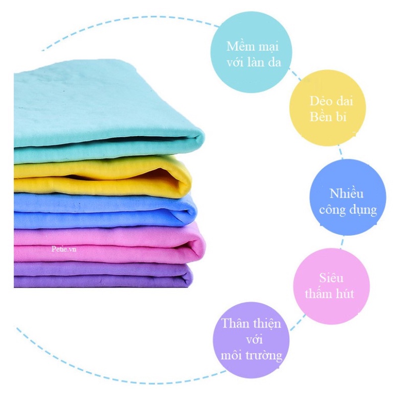Khăn tắm chó mèo Clean Cham siêu thấm hút - Khăn lau đa năng, siêu thấm đa công dụng (Size to) - Dreampet