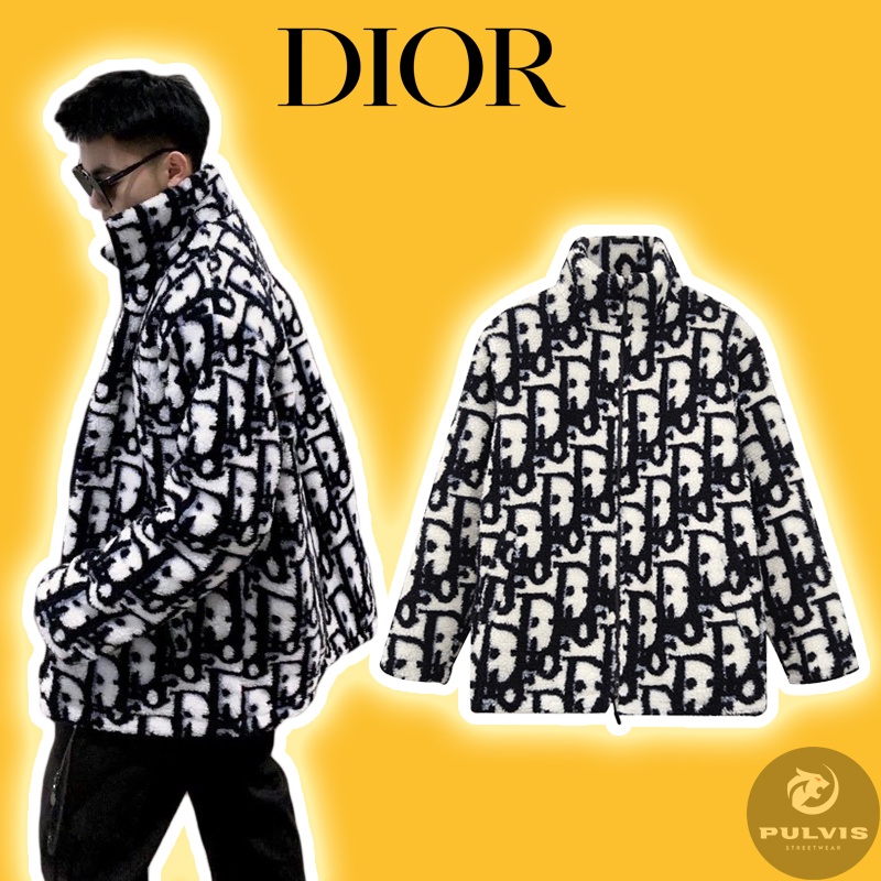 - Áo Khoác Lông DlOR Monogram Jacket, Áo khoác lông DlOR