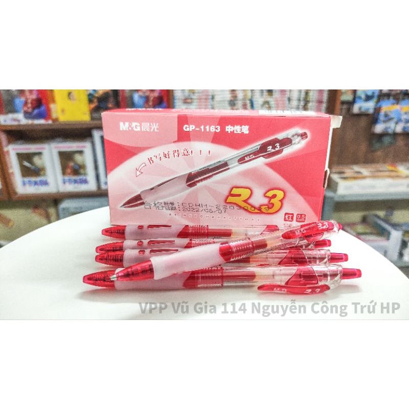 Bút bi nước béo, bút gel bấm béo, bút gel MG 1163 loại xịn ngòi trơn 0.5mm