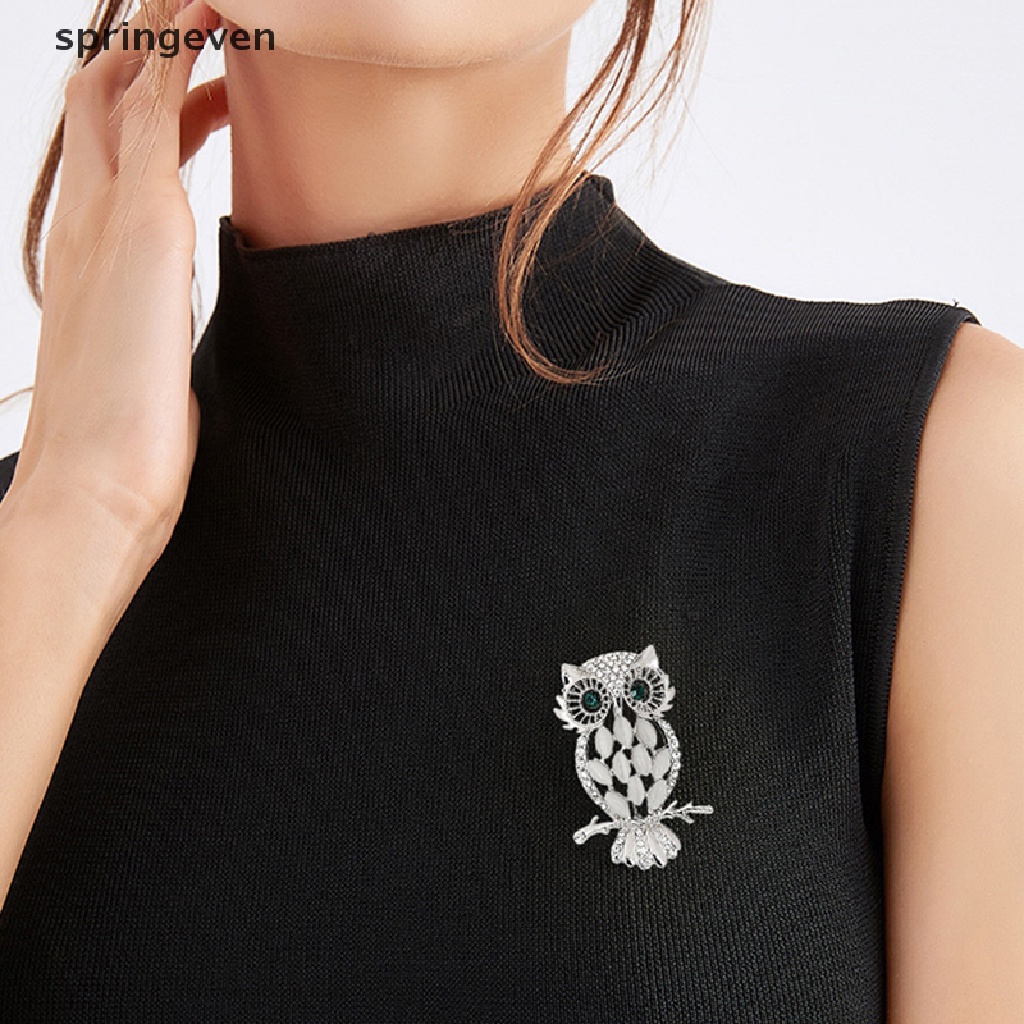 Ghim Cài Áo Hình Chim Cú Đính Đá Lấp Lánh Thanh Lịch