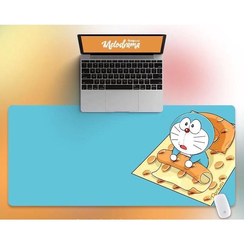 Tấm lót chuột và bàn phím máy tính cỡ lớn hình Doraemon 80x30cm, 90x40cm VUALOTCHUOT