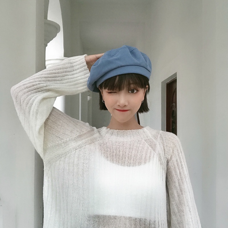 1 Chiếc Mũ Nồi Cotton Mềm Mại Thoáng Khí Thời Trang Hàn Quốc Cổ Điển Đa Năng Dành Cho Bạn Nữ