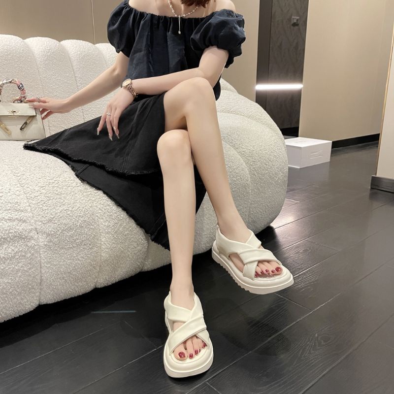 Sandal Nữ Quai Chun Da Mềm Đế Cao 5cm