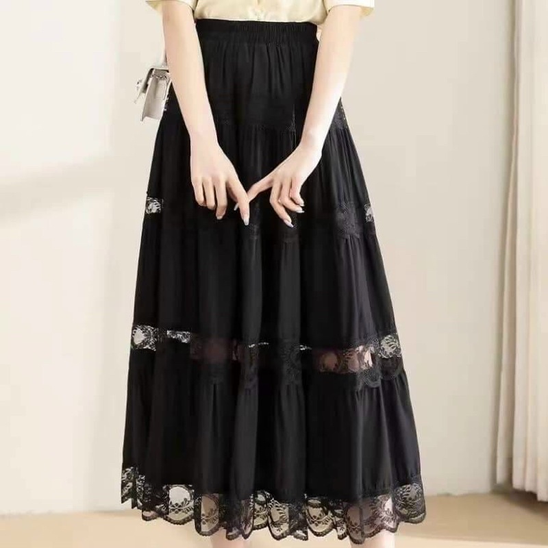 Chân váy công chúa ren tầng hàng QC