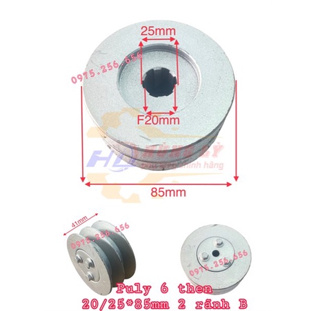 Puly 20/25*85mm 6 then 2 rãnh B máy nổ 173=&gt;190 (Cái)