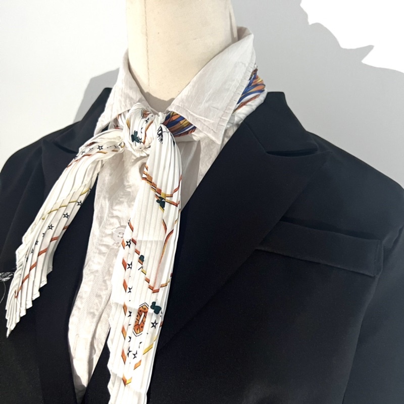 Khăn lụa xếp li size 35x99cm choàng cổ thanh lịch sang trọng