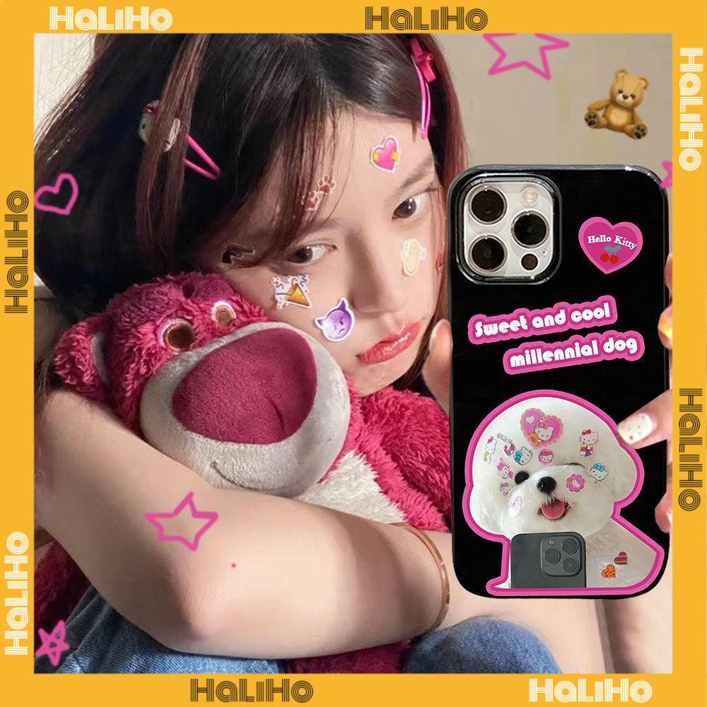 Case For iPhone 14 Series TPU Soft Case Cute Puppy Glossy Black Candy Case Camera Protection Shockproof For iPhone 14 13 12 11 Plus Pro Max 7 Plus X XR