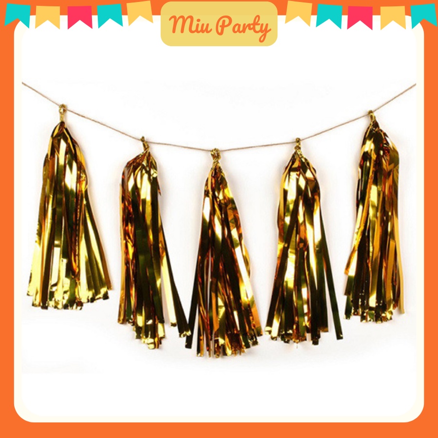 [ Hỏa Tốc ] Set 5 dải dây tua rua buộc bóng bay trang trí sinh nhật, sự kiện - Miu Party