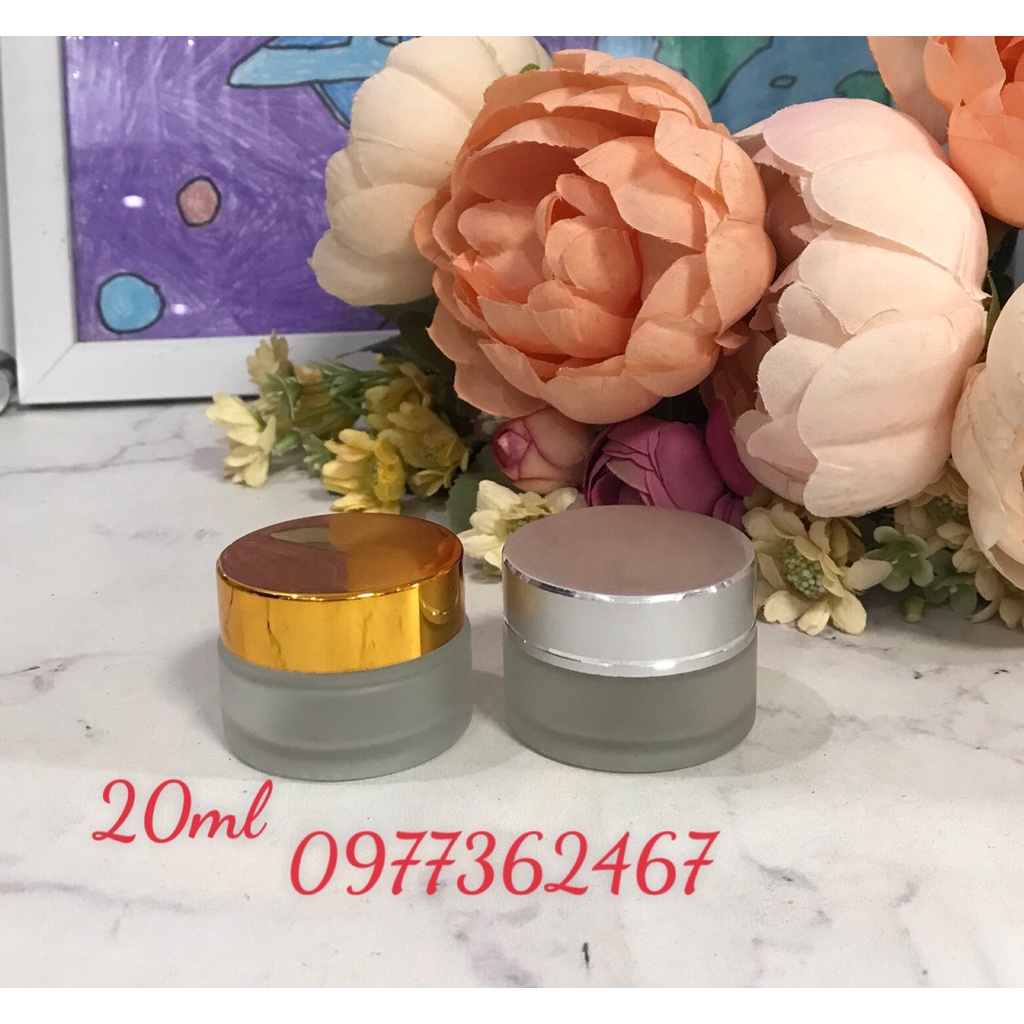 Lọ thủy tinh, hũ thủy tinh đựng kem mỹ phẩm, cao sẹo, mụn, nám HŨ ZNV MỜ 10ml, 20ml, 30ml, 50ml,100ml