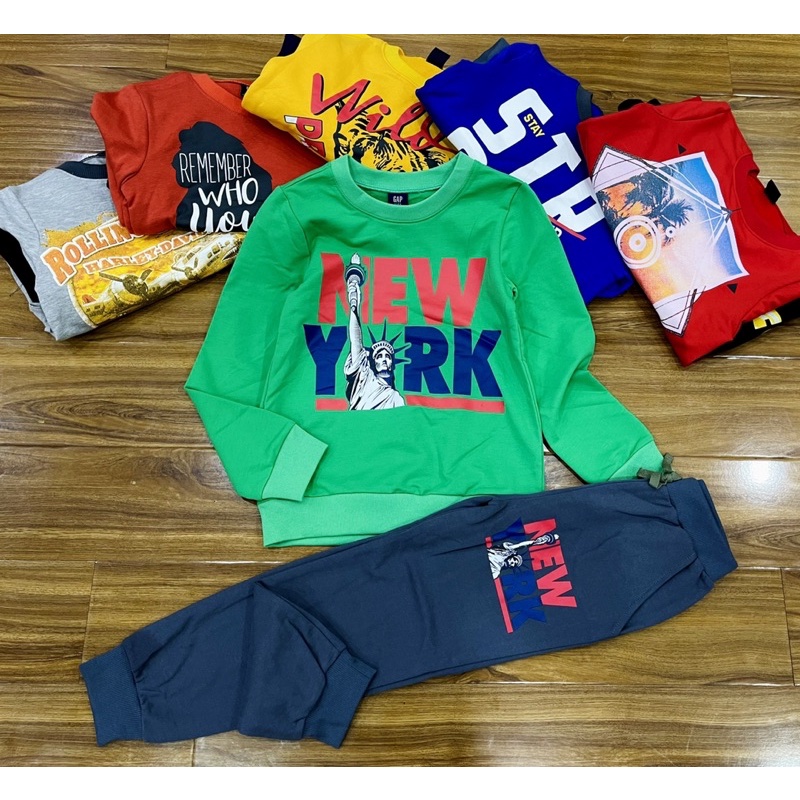 ❌ Xả Kho ✌️ Bộ nỉ da cá bé trai size đại 17-46kg