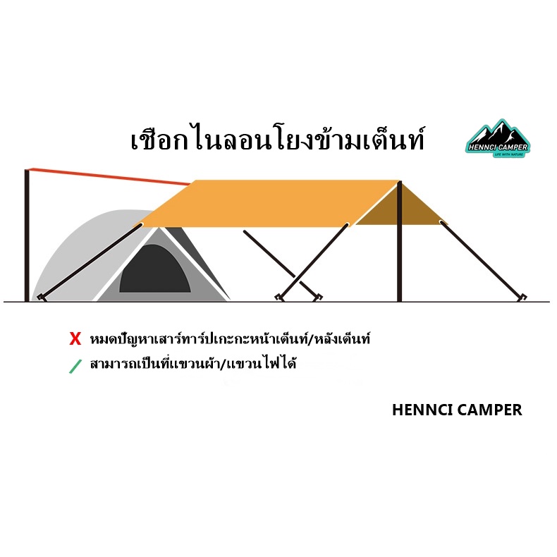 Dây bạt xuyên lều Kéo Nylon 7 vòng và 2 chiếc Carabiners màu đỏ dài 3 mét
