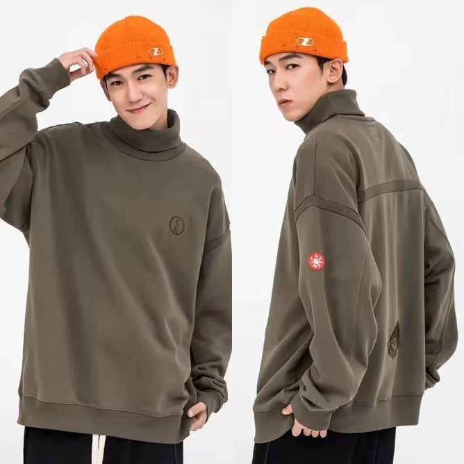 Áo sweater Dáng Rộng Cổ Cao Thời Trang Thu Đông Mới 2021 Dành Cho Nam