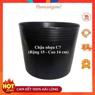 Combo chậu nhựa đen trồng cây trồng hoa c7-c8-c9-c10-c11 msp20136