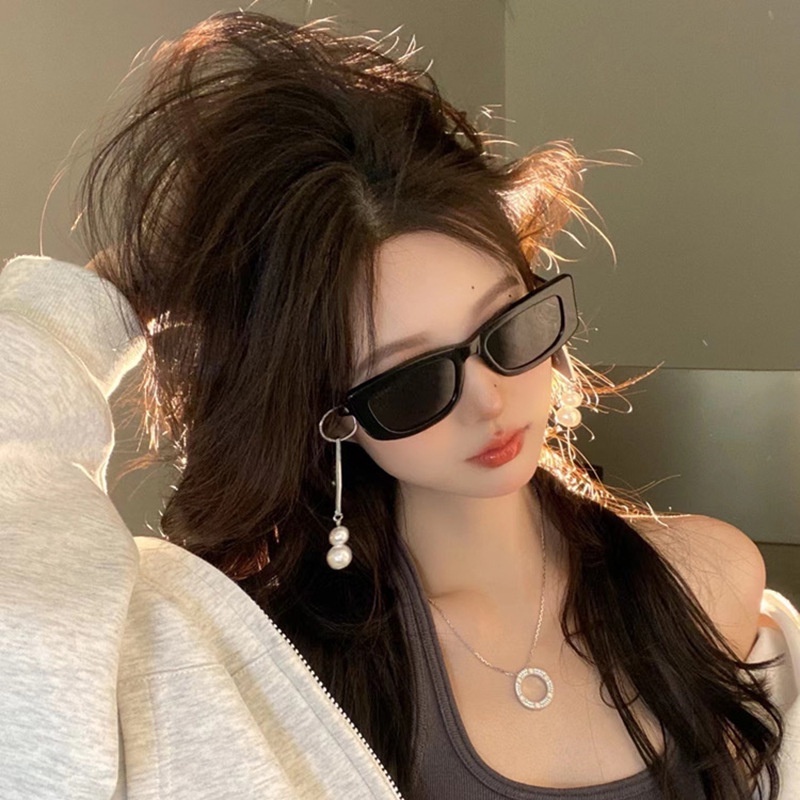 (KIQI-FASHION) COD Kính Mát Gọng Oval Nhỏ Phong Cách Âu Mỹ Thời Trang Cho Nữ