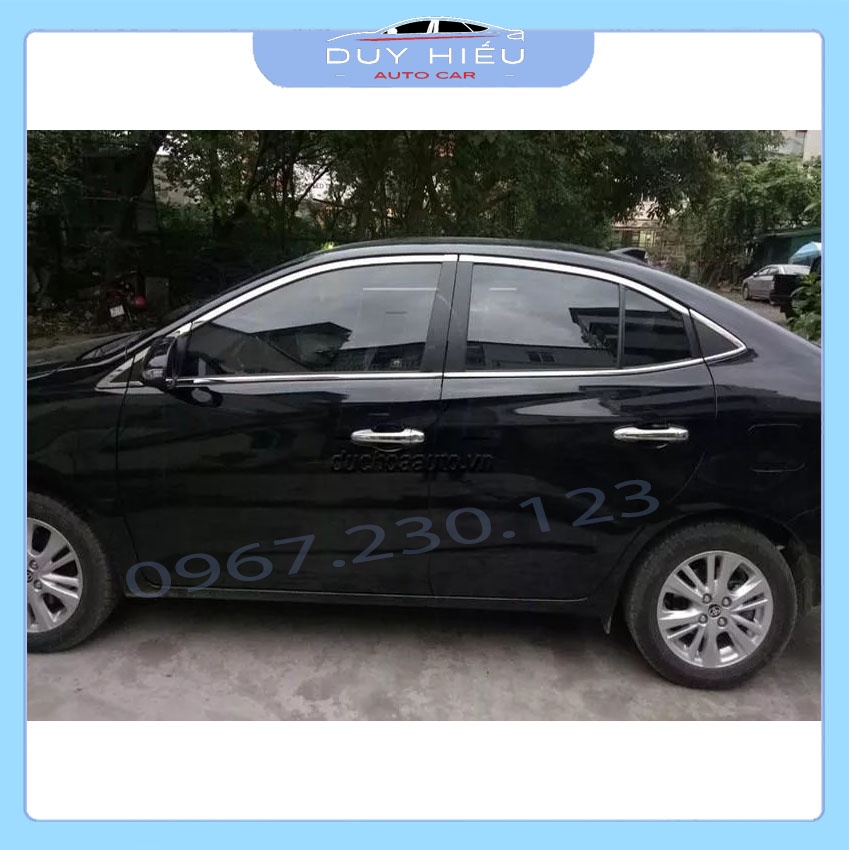 Nẹp chân kính và cong kính xe Vios 2014-2019 16 chi tiết