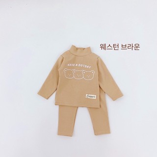 Bộ cottong len cổ 3 phân peekaboo cho bé