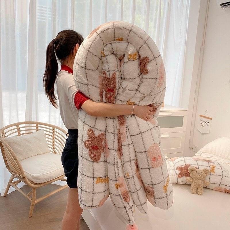 Flash sale⚡️ freeship💕Chăn bông tuyết Teddy đại hàn 4,5kg, 2mx2m3, hàng nhập khẩu cao cấp loại 1 mùa đông