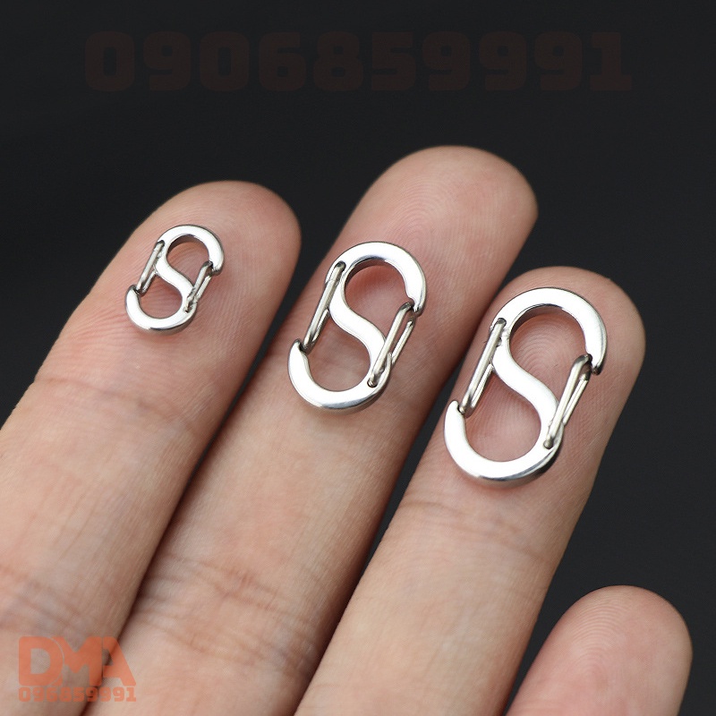 Móc khóa chữ S,móc treo phụ kiện EDC inox 316