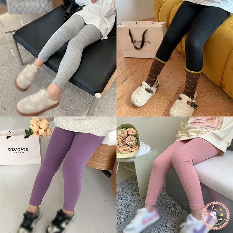 Quần Legging Thể Thao Eo Cao Thiết Kế Giản Dị Dành Cho Bé Gái
