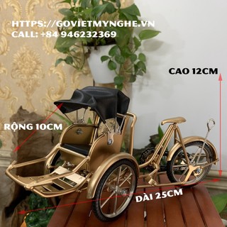 Mô hình Xe xích lô sắt trang trí - Dài 25cm - Quà tặng quà biếu mang bản sắc Việt Nam