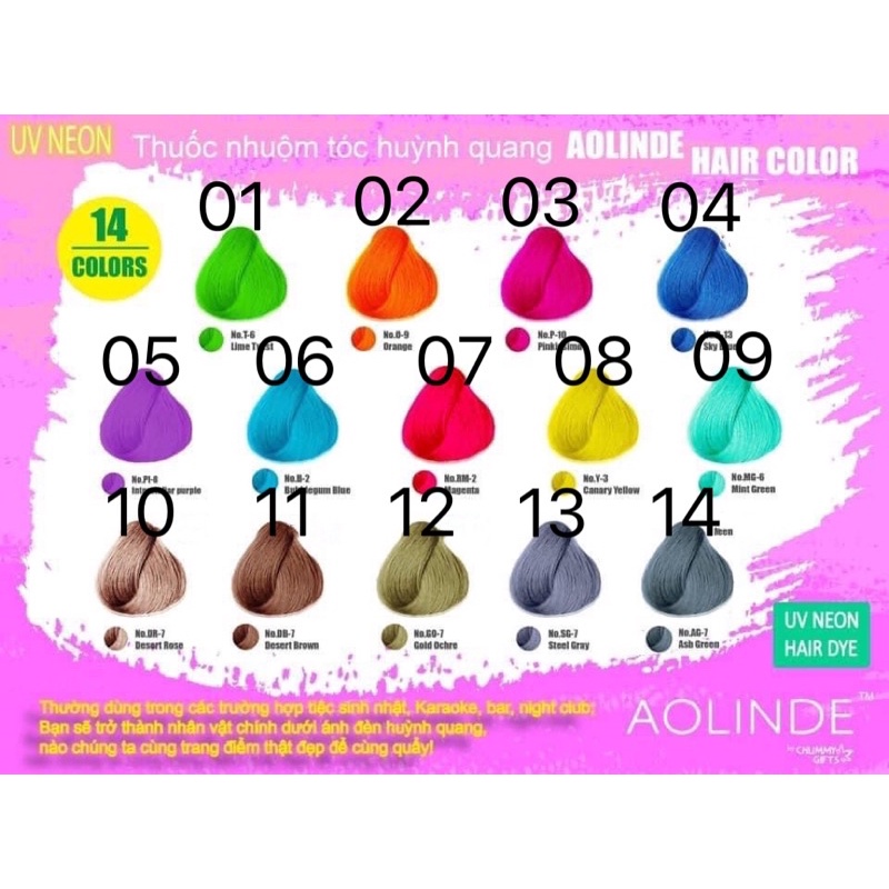 Màu Nhuộm Phản Quang AOLINDE Chính Hãng