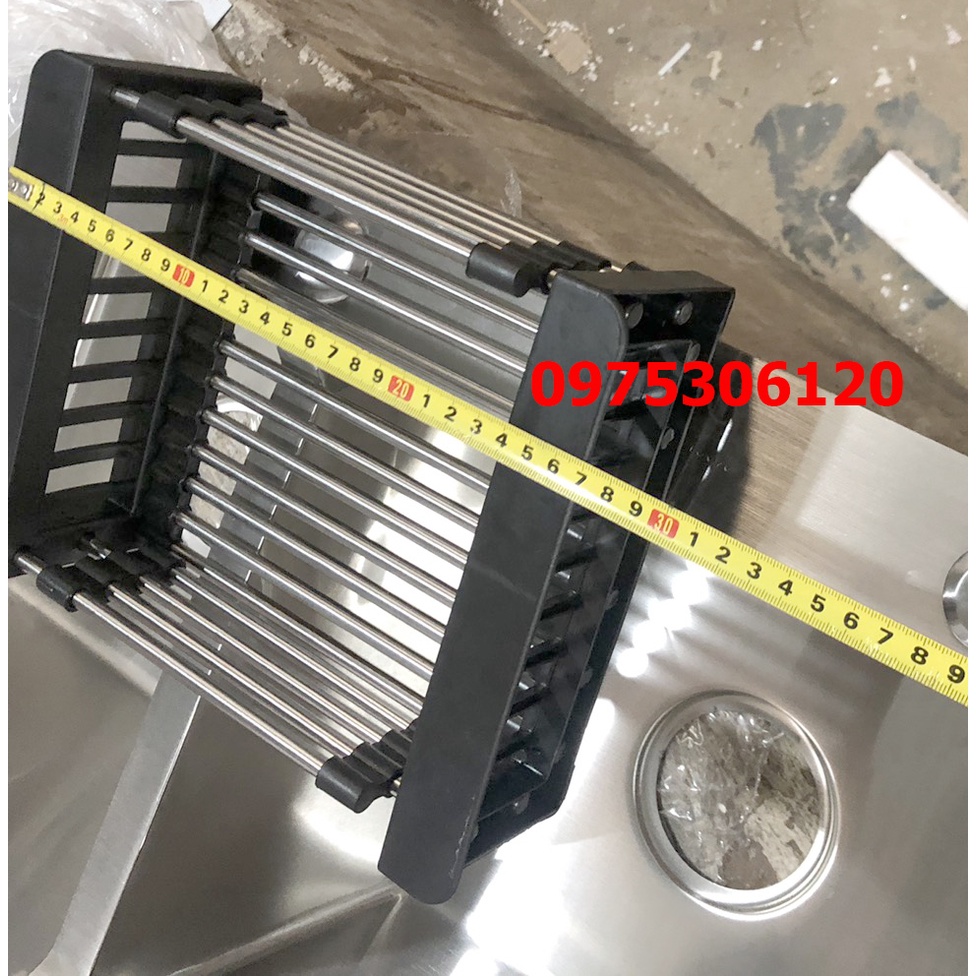 Rổ rút Đa Năng đựng bát đĩa hoa quả thực phẩm, rổ rộng to chắc chắn gác lên bồn rửa chén