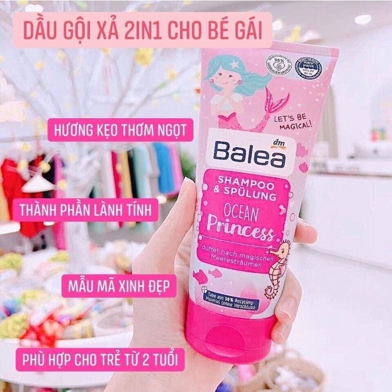 Dầu gội xả trẻ em 2in1 Balea Little Princess - Đức