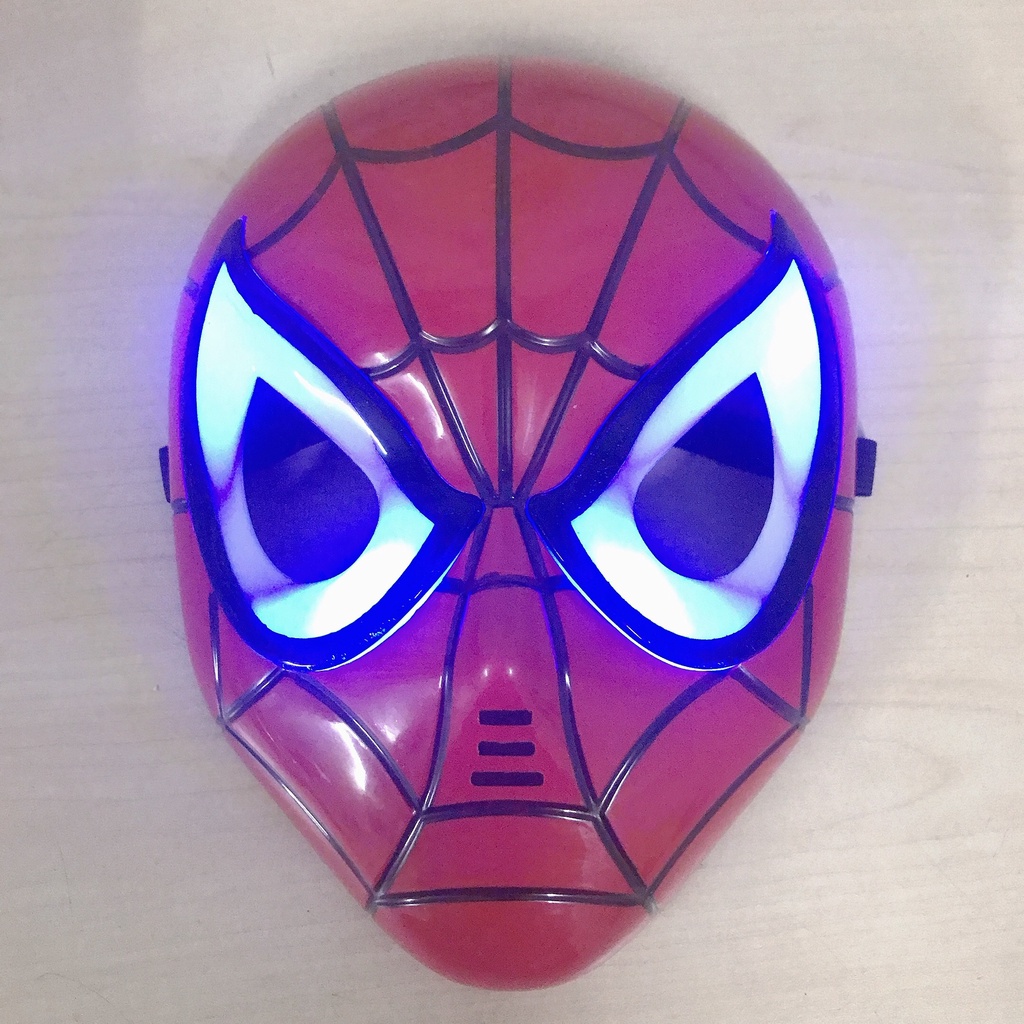 Mặt nạ hóa trang siêu nhân người nhện CÓ đèn, mặt nạ người nhện Spiderman cho bé trai - VPP Gấu bông baby