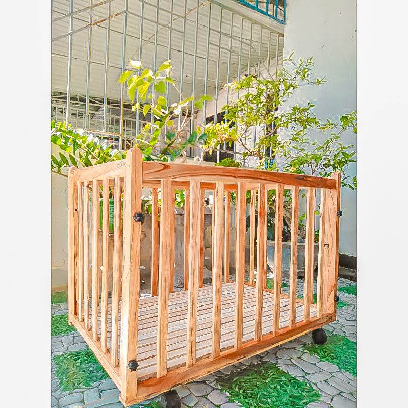 CŨI GỖ CHO BÉ 2 TẦNG  KÍCH THƯỚC 1M - 60 - 75