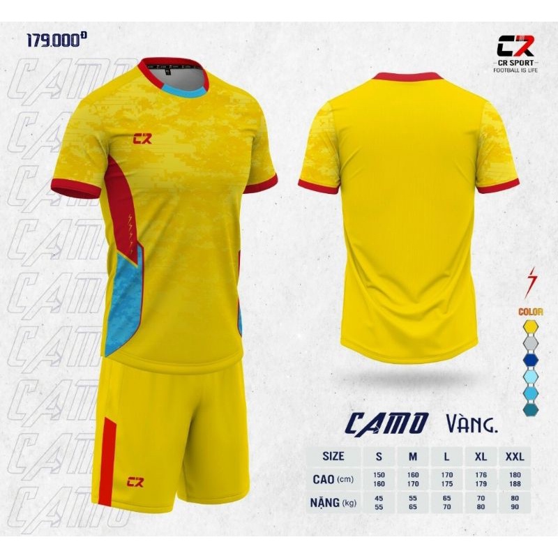 BỘ QUẦN ÁO BÓNG ĐÁ CR SPORT - CAMO