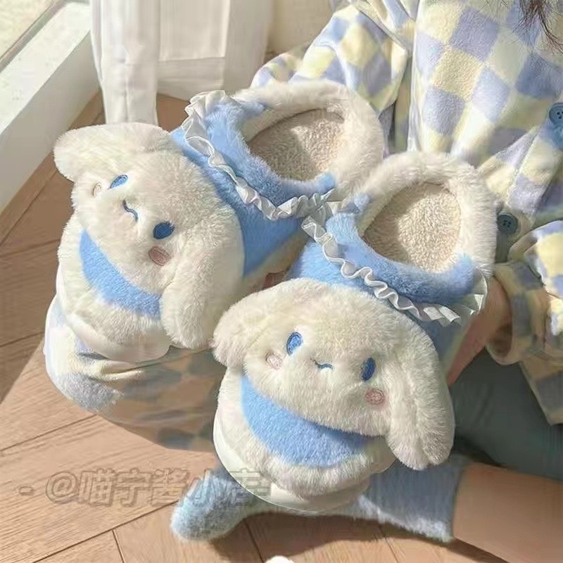 Dép bông hình gấu Lotso , thỏ cinnamoroll dễ thương đi trong nhà siêu ấm