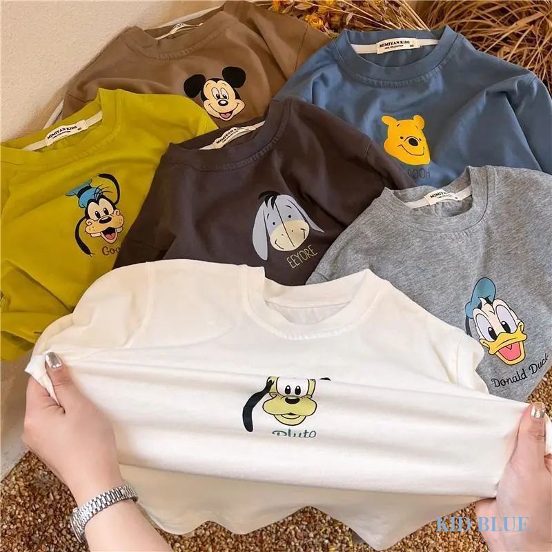 Áo Thun Tay Dài Dáng Rộng In Họa Tiết Hoạt Hình Phong Cách Phương Tây Dễ Phối