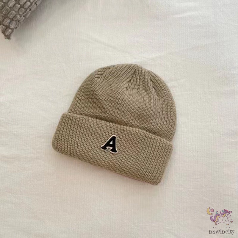 Mũ Beanie Dệt Kim In Chữ Thời Trang Hàn Quốc Cho Bé