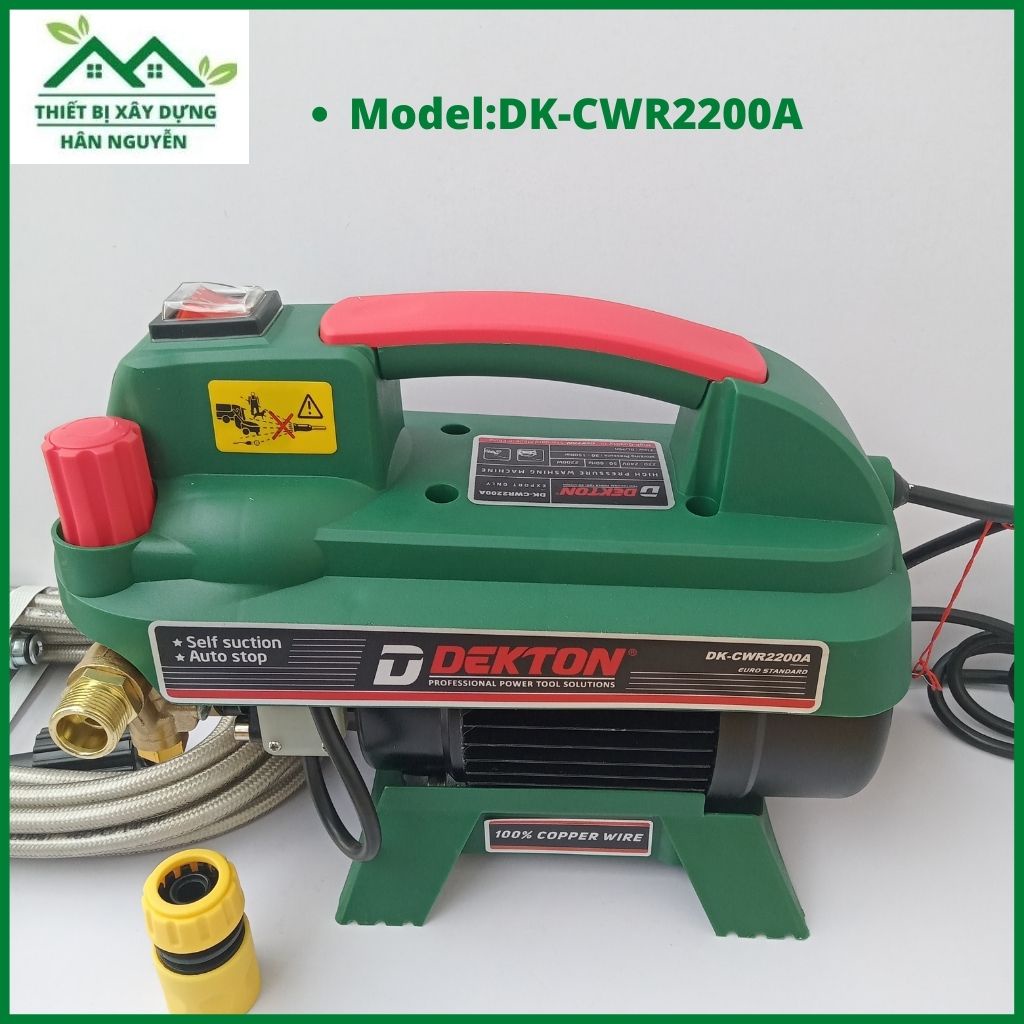 Máy rửa xe Dekton DK-CWR2200A có chỉnh áp,công suất 2200W,máy bơm nước