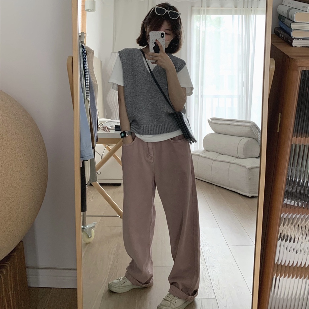 Quần Jean Nữ Lưng Cao Ống Đứng Dễ Phối Đồ