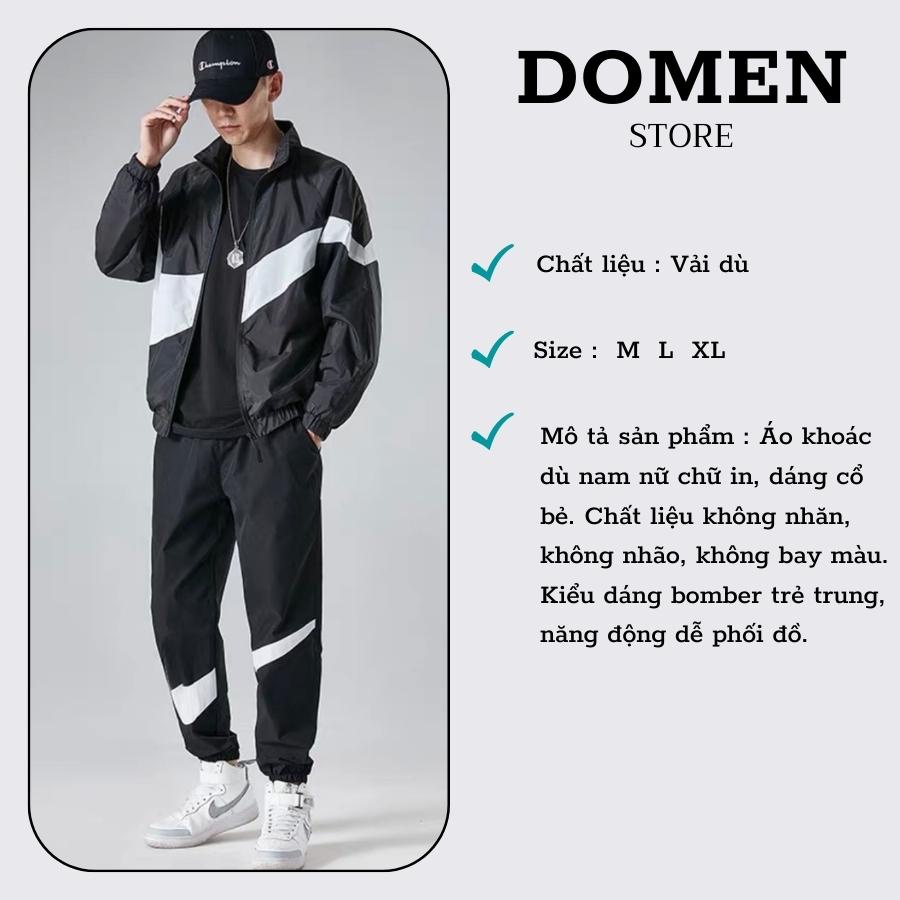Áo khoác nam 2 lớp unisex form rộng cổ đứng chất liệu dù cao cấp đi mưa ,chống nắng nam nữ đều mặc được _DOMEN AD 46